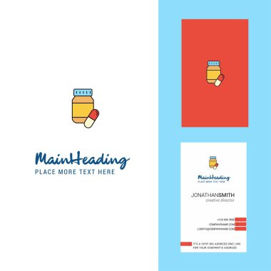 İlacı yaratıcı Logo ve kartvizit. dikey tasarlamak vektör