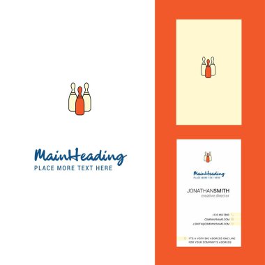 Yaratıcı Logo ve kartvizit Bovling. dikey tasarlamak vektör