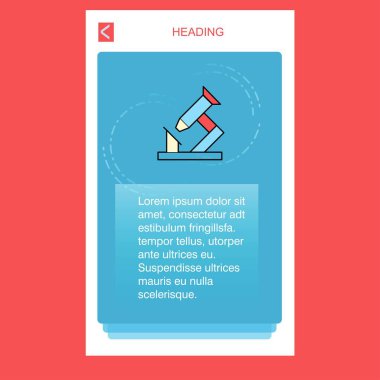 Mikroskop mobil dikey banner tasarım tasarımı. Vektör