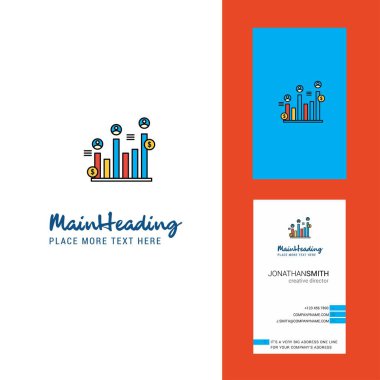 Yaratıcı Logo ve kartvizit yükselen grafiği. dikey tasarlamak vektör