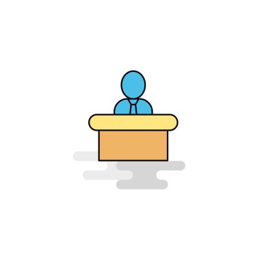 Düz Resepsiyon simgesi. Vektör