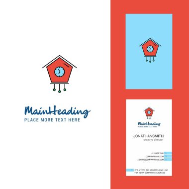 Yaratıcı Logo ve kartvizit saat. dikey tasarlamak vektör