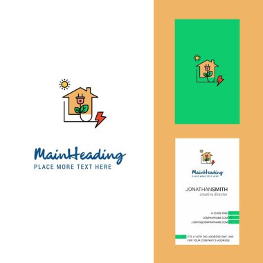 Elektrik enerjisi yaratıcı Logo ve kartvizit. dikey tasarlamak vektör