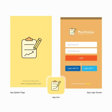 Şirket Pano ekranı ve giriş sayfası tasarımı Logo şablonu ile. Mobil Online iş şablonu