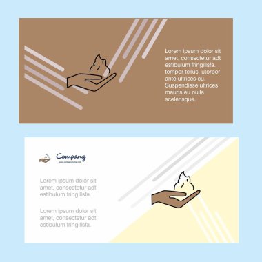 Tıraş köpüğü kurumsal iş banner şablon, yatay reklam iş afişi.