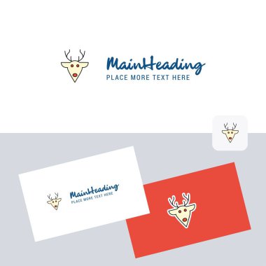 Ren geyiği ile kartvizit şablonu logo vektör. Zarif kurumsal kimlik. -Vektör