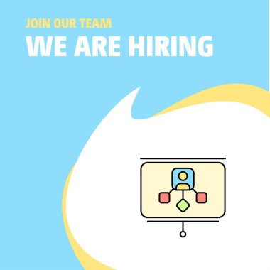 Bize katıl. Busienss Şirket tanıtımı Poster belirtme çizgisi tasarım işe vardır. Vektör arka plan