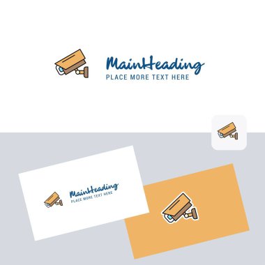 CCTV kamera vektör logo kartvizit şablonu ile. Zarif kurumsal kimlik. -Vektör