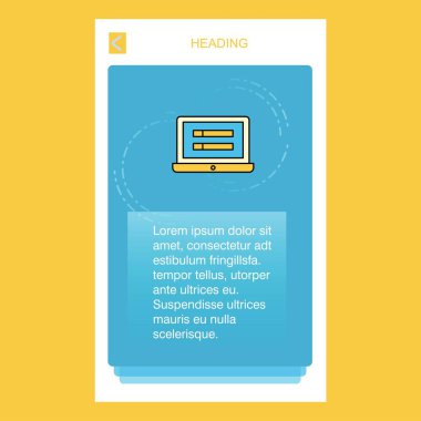 Dizüstü bilgisayar mobil dikey banner tasarım tasarımı. Vektör