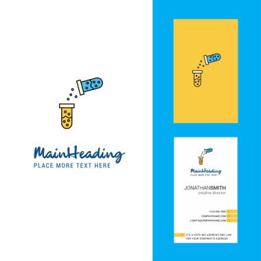 Kimyasal reaksiyon yaratıcı Logo ve kartvizit. dikey tasarlamak vektör