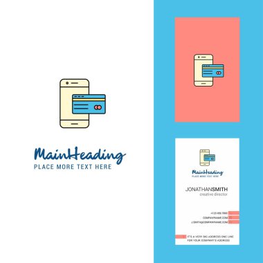 Online bankacılık yaratıcı Logo ve kartvizit. dikey tasarlamak vektör