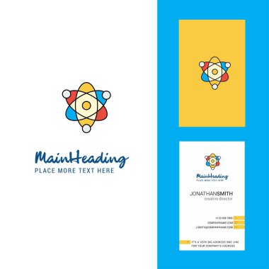 Nükleer yaratıcı Logo ve kartvizit. dikey tasarlamak vektör