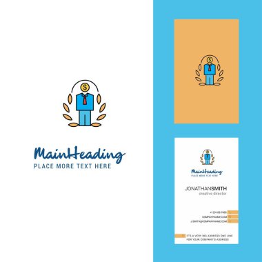 Çalışan yaratıcı Logo ve kartvizit. dikey tasarlamak vektör