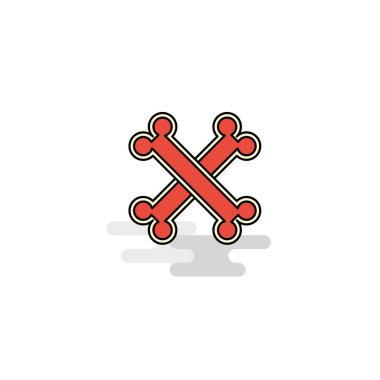 Yassı kemikler simgesi. Vektör