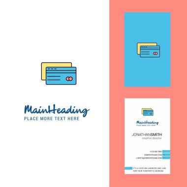 Kredi kartı yaratıcı Logo ve kartvizit. dikey tasarlamak vektör