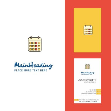 Takvim yaratıcı Logo ve kartvizit. dikey tasarlamak vektör