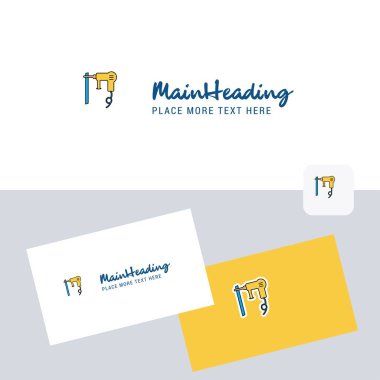 Kartvizit şablonu ile matkap makinesi vektör logotürü. Zarif kurumsal kimlik. - Vektör