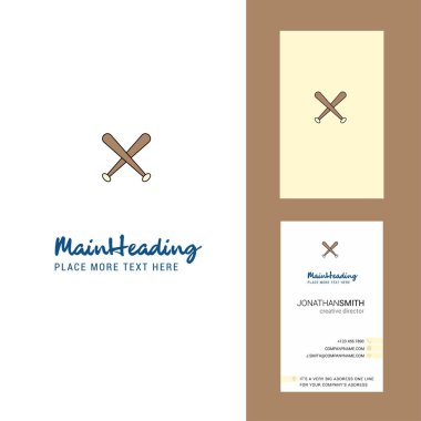 Beyzbol sopası yaratıcı Logo ve kartvizit. dikey tasarlamak vektör