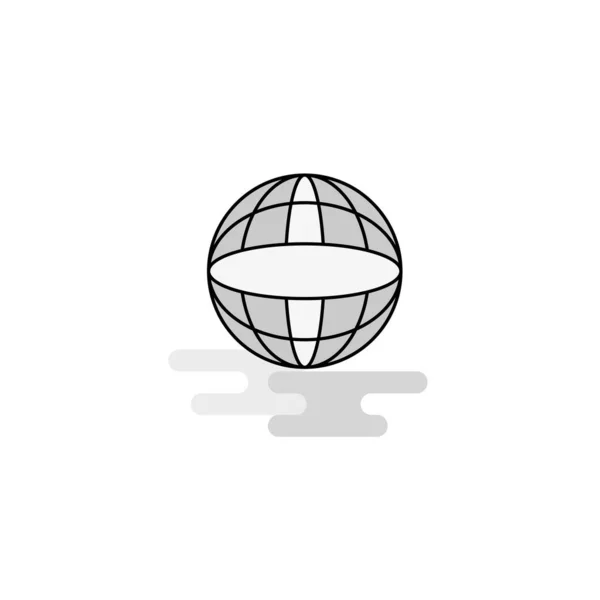 Globe Web Icon Vecteur Icône Gris Rempli Par Ligne Plate — Image vectorielle