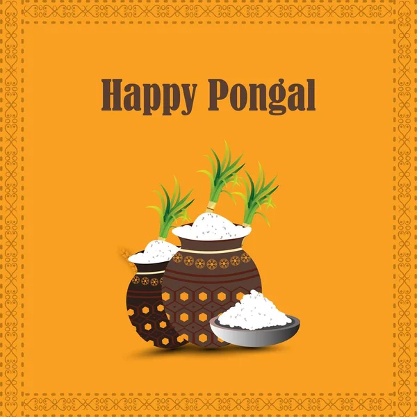 Happy Pongal Background Vector Illustration — Stock Vector