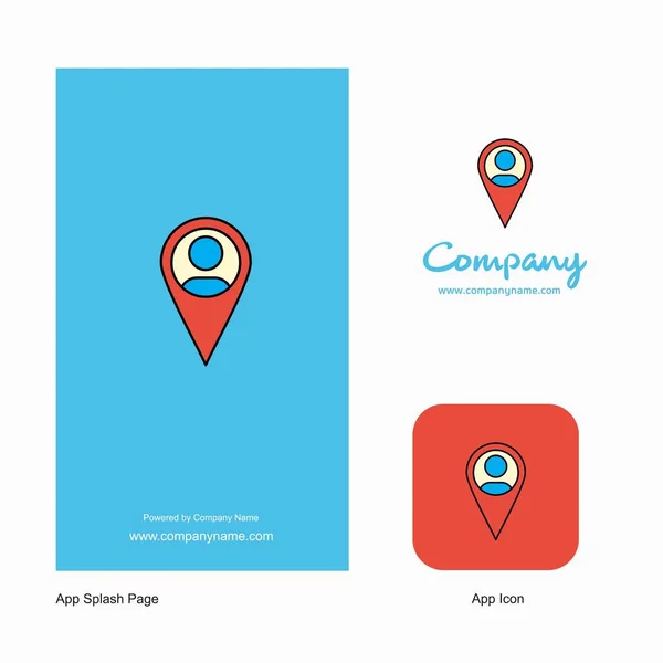 Χάρτης Πλοήγησης Εικονίδιο App Λογότυπο Εταιρείας Και Σχέδιο Σελίδας Παφλασμών — Διανυσματικό Αρχείο