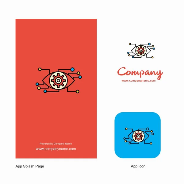 Ögat Ställa Företagets Logotyp Appikon Och Splash Sida Design Creative — Stock vektor