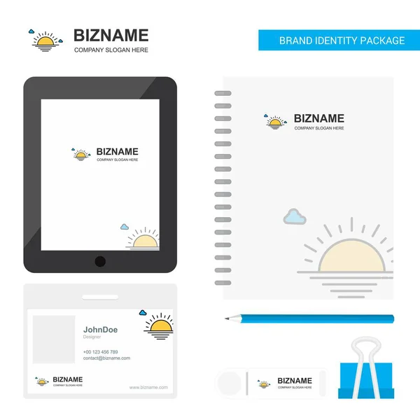 Logo Affaires Sunset Application Onglet Carte Employé Pvc Journal Modèle — Image vectorielle