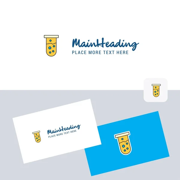 Test Tube Vector Logotype Business Card Template Elegant Corporate Identity — Stock Vector