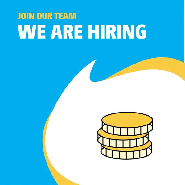 Join Our Team Busienss Company Coins Hiring Poster Callout Design — ストックベクタ