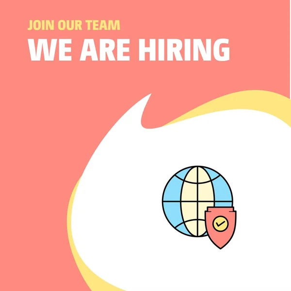 Join Our Team Busienss Company Protected Internet Hiring Poster Callout — Stockvector