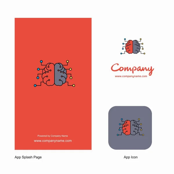 Εικονίδιο App Λογότυπο Εταιρείας Εγκεφάλου Και Splash Σελίδα Σχεδιασμός Δημιουργική — Διανυσματικό Αρχείο