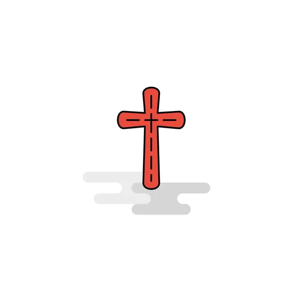 Icona Croce Piatta Vettore — Vettoriale Stock