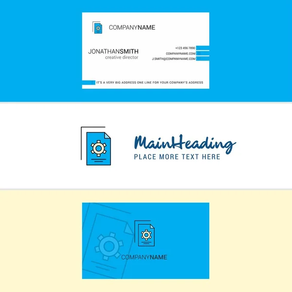 Beautiful Setting Document Logo Business Card Vertical Design Vector — Stock Vector