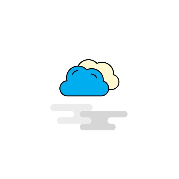 Platte Wolken Pictogram Vector — Stockvector