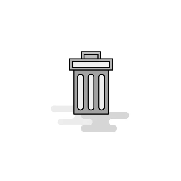 Trash Web Icon Плоская Линия Заполненная Серой Иконой — стоковый вектор