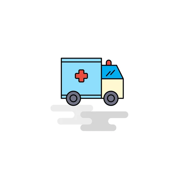 Flat Ambulans Ikonen Vektor — Stock vektor