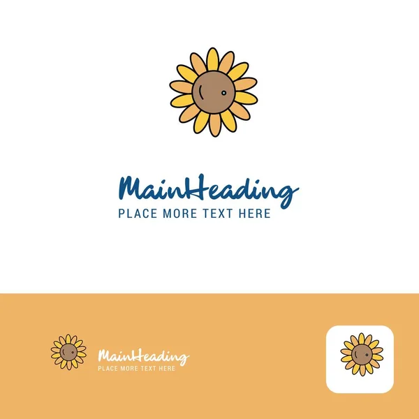 Creative Sunflower Logo Design Flat Color Logo Place Tagline Vector — Διανυσματικό Αρχείο