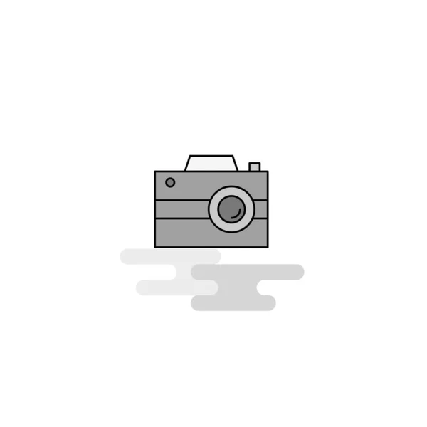 カメラ Web アイコン フラット ライン塗りつぶされた灰色のアイコン ベクトル — ストックベクタ