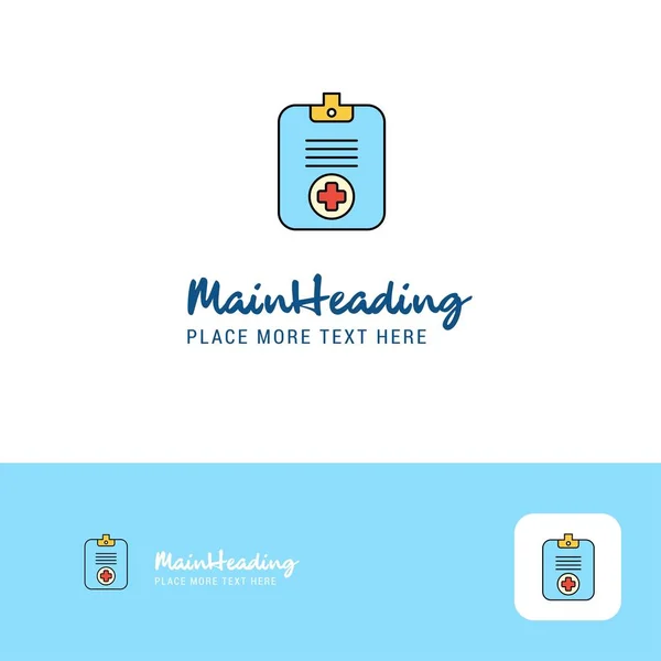 Creative Medical Clipboard Logo Design Cor Plana Logotipo Lugar Para —  Vetores de Stock