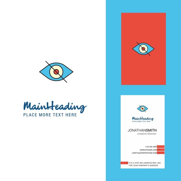 Eye Creative Logo Cartão Visita Vetor Design Vertical — Vetor de Stock