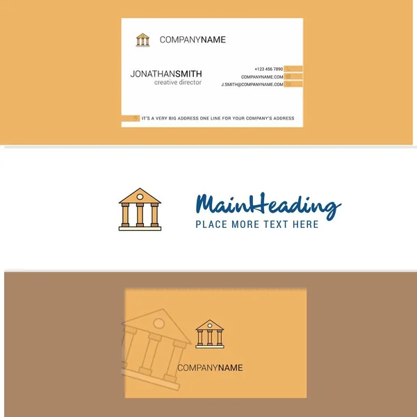 Hermosa Villa Logo Tarjeta Visita Vector Diseño Vertical — Archivo Imágenes Vectoriales