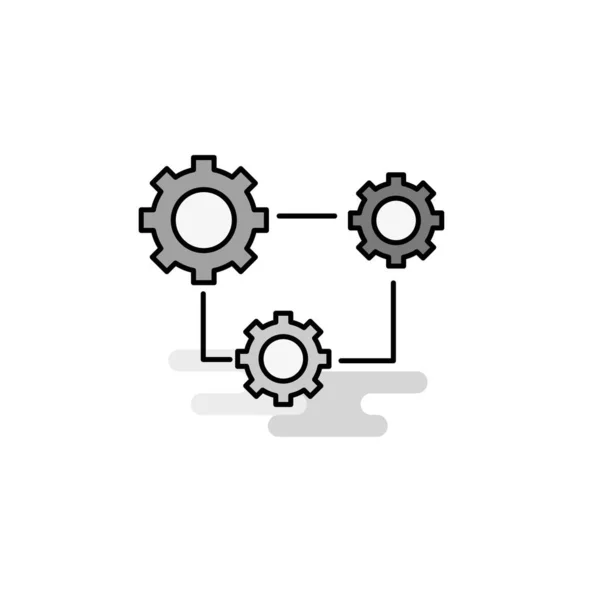 Configurando Web Icon Línea Plana Llena Vectores Grises Icono — Vector de stock