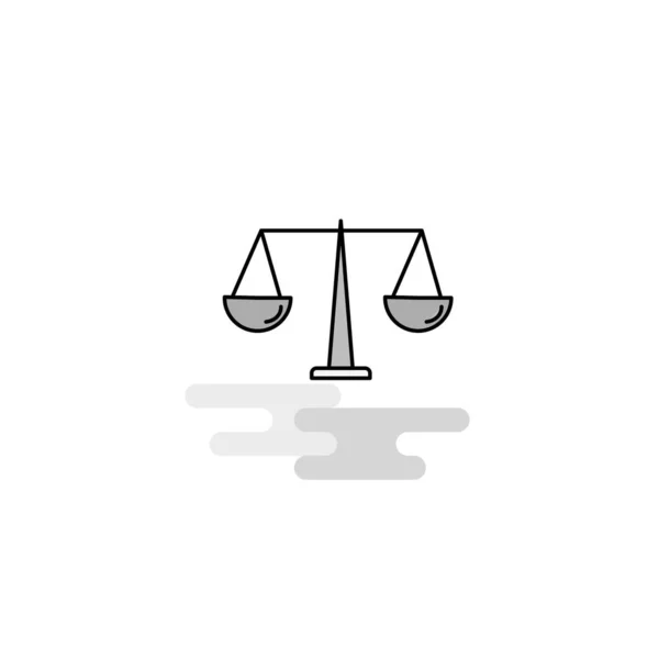 Justice Web Icon Flat Line Filled Gray Icon Vector — Stock Vector