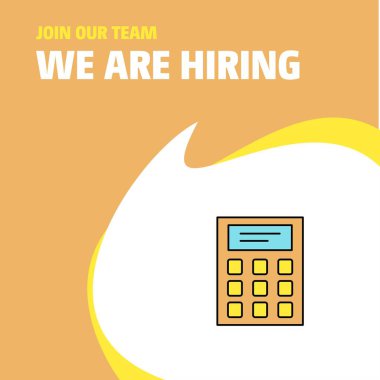 Bize katıl. Busienss şirket hesap makinesi Poster belirtme çizgisi tasarım işe vardır. Vektör arka plan