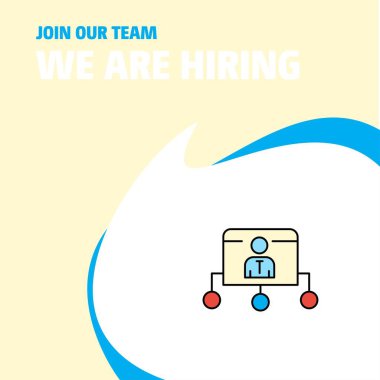 Bize katıl. Busienss şirket ağ Poster belirtme çizgisi tasarım işe vardır. Vektör arka plan