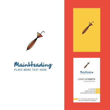 Şemsiye yaratıcı Logo ve kartvizit. dikey tasarlamak vektör