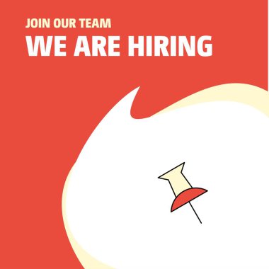 Bize katıl. Busienss şirket kağıt PIN'i biz çoğu işe Poster belirtme çizgisi tasarım. Vektör arka plan