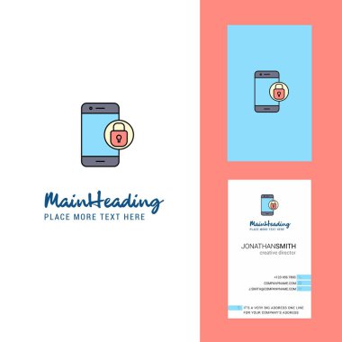 Korumalı smartphone yaratıcı Logo ve kartvizit. dikey tasarlamak vektör