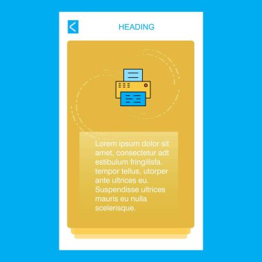 Yazıcı mobil dikey banner tasarım tasarımı. Vektör