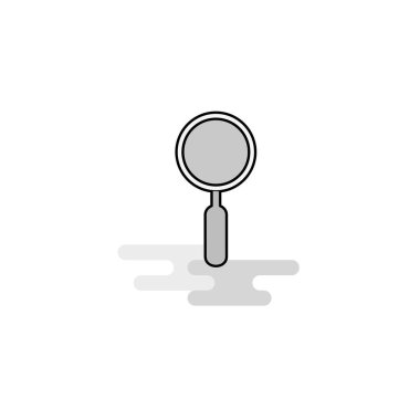 Arama Web simgesi. Düz çizgi dolgulu gri simge vektör